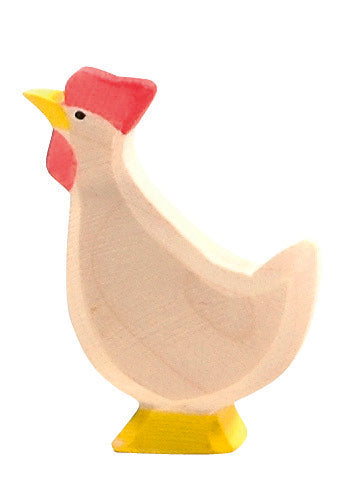 Ostheimer Holzhuhn Weiß – Handbemalte Holzfigur, 5,5 Cm Hoch – Für Kinder Ab 3 Jahren