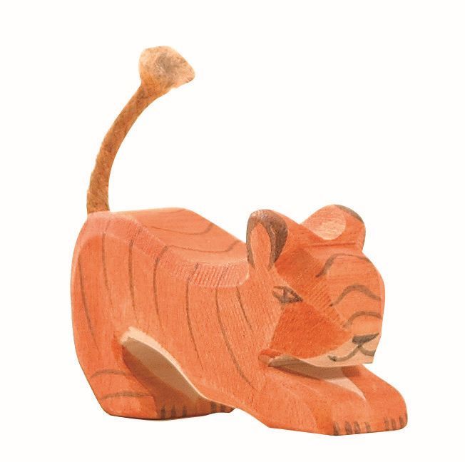 Tiger kl. lauernd Spielfigur aus Holz von Ostheimer