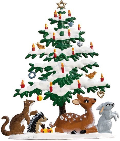 Weihnachtsbaum mit Waldtieren Zinnfigur von Wilhelm Schweizer