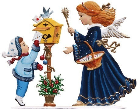 Jahresengel Brief ans Christkind (2009) Zinnfigur von Wilhelm Schweizer