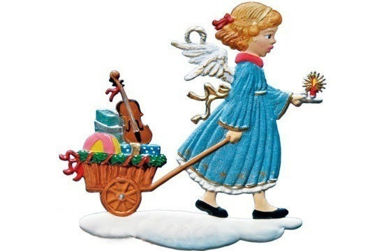 Jahresengel zieht Leiterwagen (2008) Zinnfigur von Wilhelm Schweizer