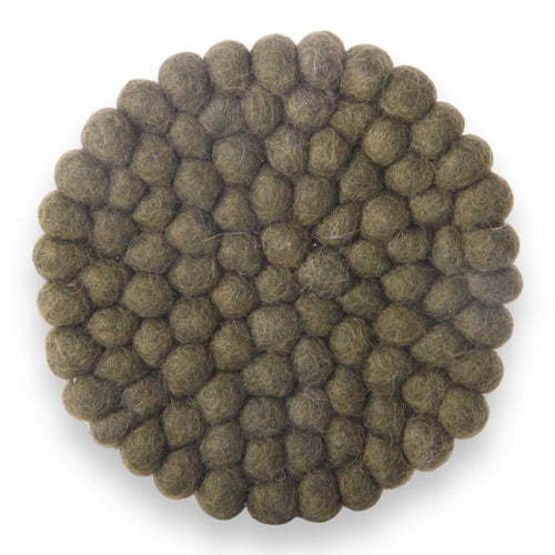 Filzuntersetzer, piniengrün, 10cm, 2er Set