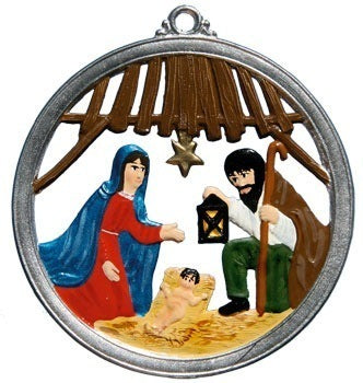 Krippe rund D= 6 cm Zinnfigur von Wilhelm Schweizer