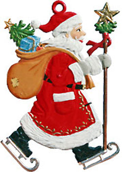 Nikolaus mit Schlittschuhen Zinnfigur von Wilhelm Schweizer