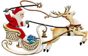 Nikolaus Rentierschlitten Zinnfigur von Wilhelm Schweizer