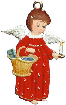 Engel mit Korb und Kerze Zinnfigur von Wilhelm Schweizer