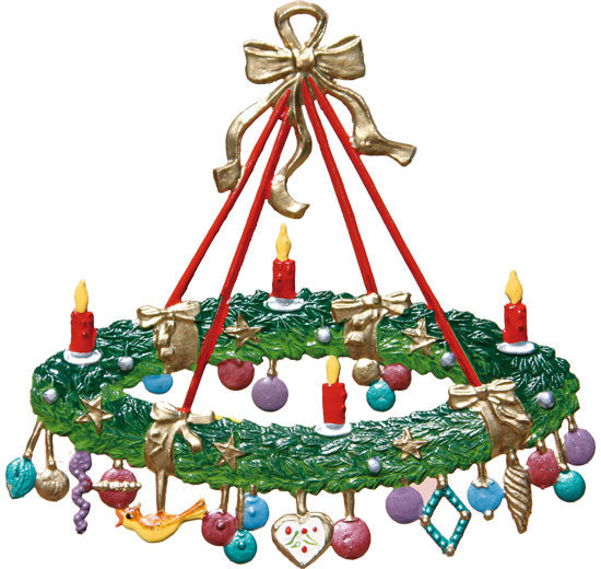 Adventskranz 8,5 x 8,5 Zinnfigur von Wilhelm Schweizer