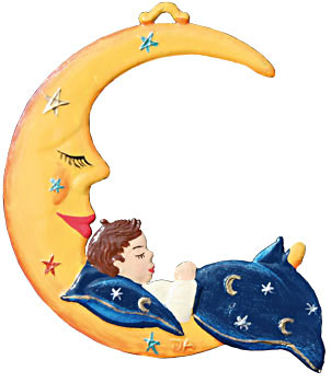 Mond/Engel schlafend Zinnfigur von Wilhelm Schweizer