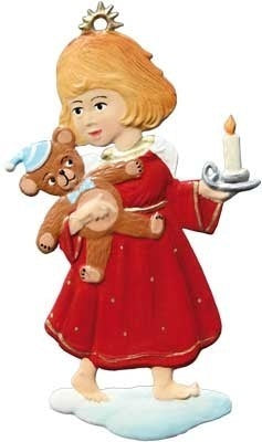 Engel und Teddybär Zinnfigur von Wilhelm Schweizer