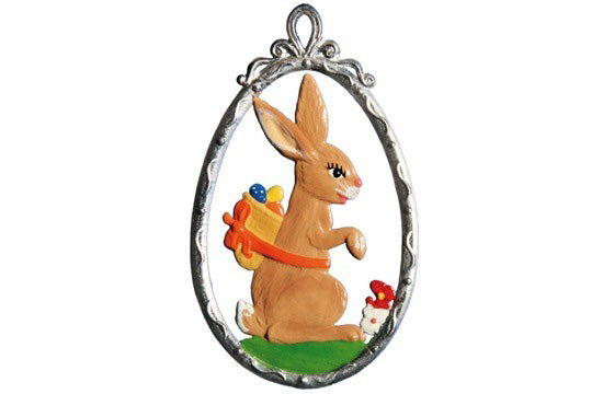 Osterhase oval Zinnfigur von Wilhelm Schweizer