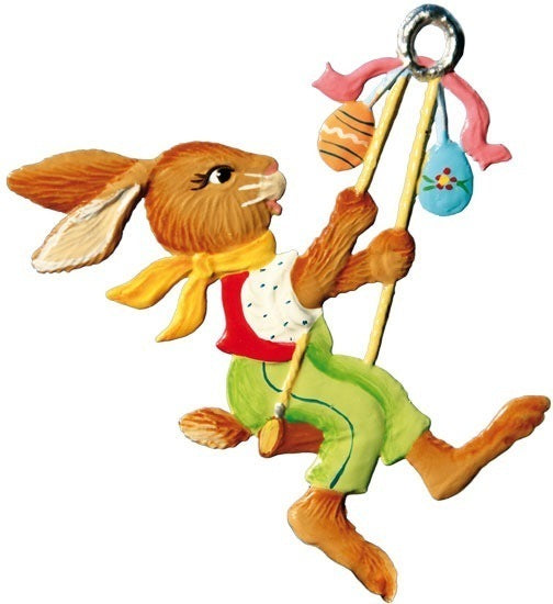 Hase schaukelt Zinnfigur von Wilhelm Schweizer