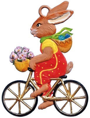 Hase auf Fahrrad 2016 Zinnfigur von Wilhelm Schweizer