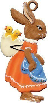 Hasenmädchen mit Kücken Zinnfigur von Wilhelm Schweizer