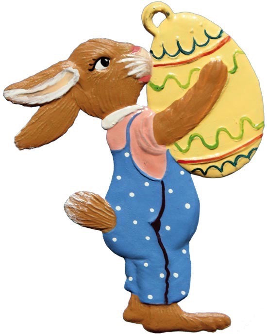 Hase hebt Ei Zinnfigur von Wilhelm Schweizer