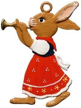 Hasemädchen mit Flöte Zinnfigur von Wilhelm Schweizer