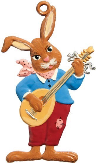 Lautenspieler-Hase Zinnfigur von Wilhelm Schweizer