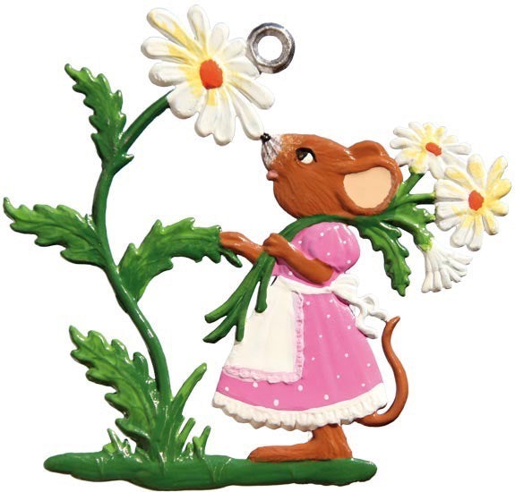 Maus mit Gänseblümchen Zinnfigur von Wilhelm Schweizer