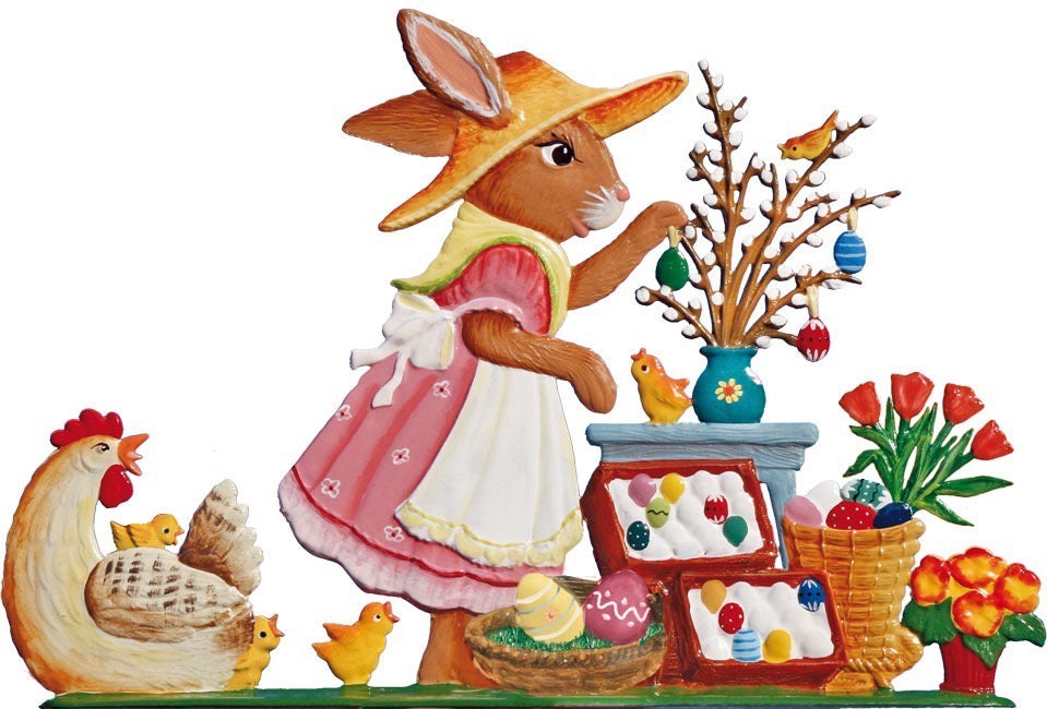 Hasenmarktfrau m. Henne Zinnfigur von Wilhelm Schweizer
