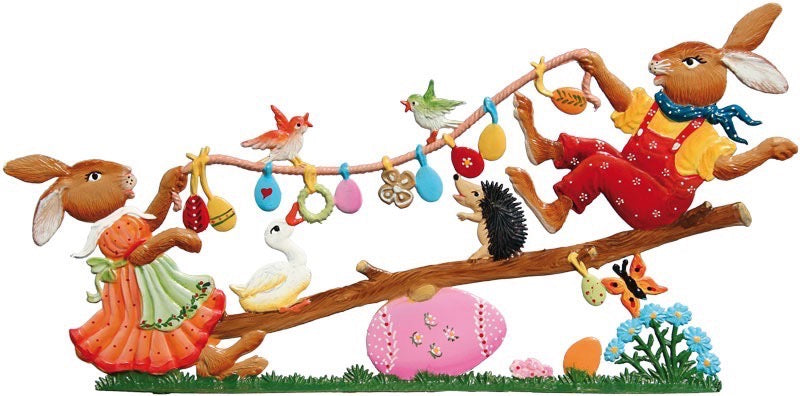 Hasen Wippe 2015 Zinnfigur von Wilhelm Schweizer