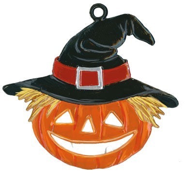 Halloweenkürbis mit Hut Zinnfigur von Wilhelm Schweizer
