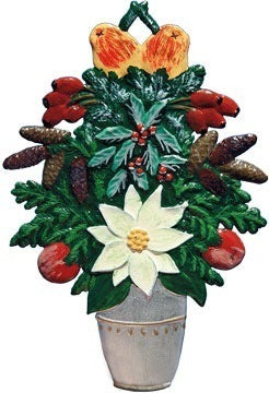 Vase Äpfel, Tannen /Winter Zinnfigur von Wilhelm Schweizer