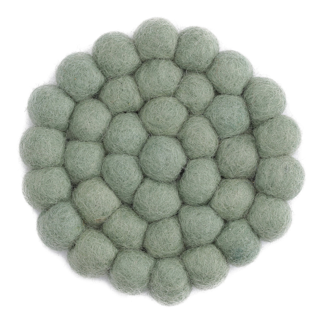 Filzuntersetzer, lindgrün, 10cm, 2er Set