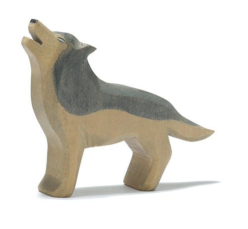 Wolf heulend Holzspielfigur von Ostheimer