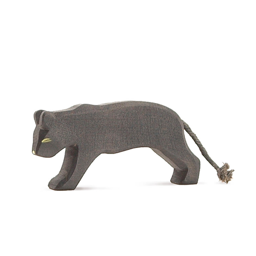 Panther schwarz Spielfigur aus Holz von Ostheimer