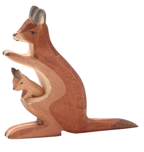Känguru m. Kind 2-tlg. Holzspielfigur von Ostheimer