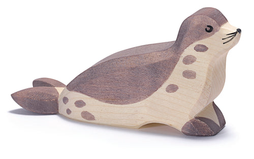 Seehund Kopf tief Spielfigur aus Holz von Ostheimer