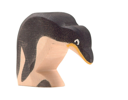 Pinguin Kopf tief Spielfigur aus Holz von Ostheimer