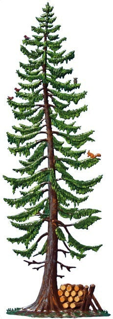 Fichte mit Holzlager Zinnfigur von Wilhelm Schweizer