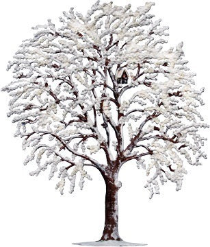 Kirschbaum im Winter Zinnfigur von Wilhelm Schweizer