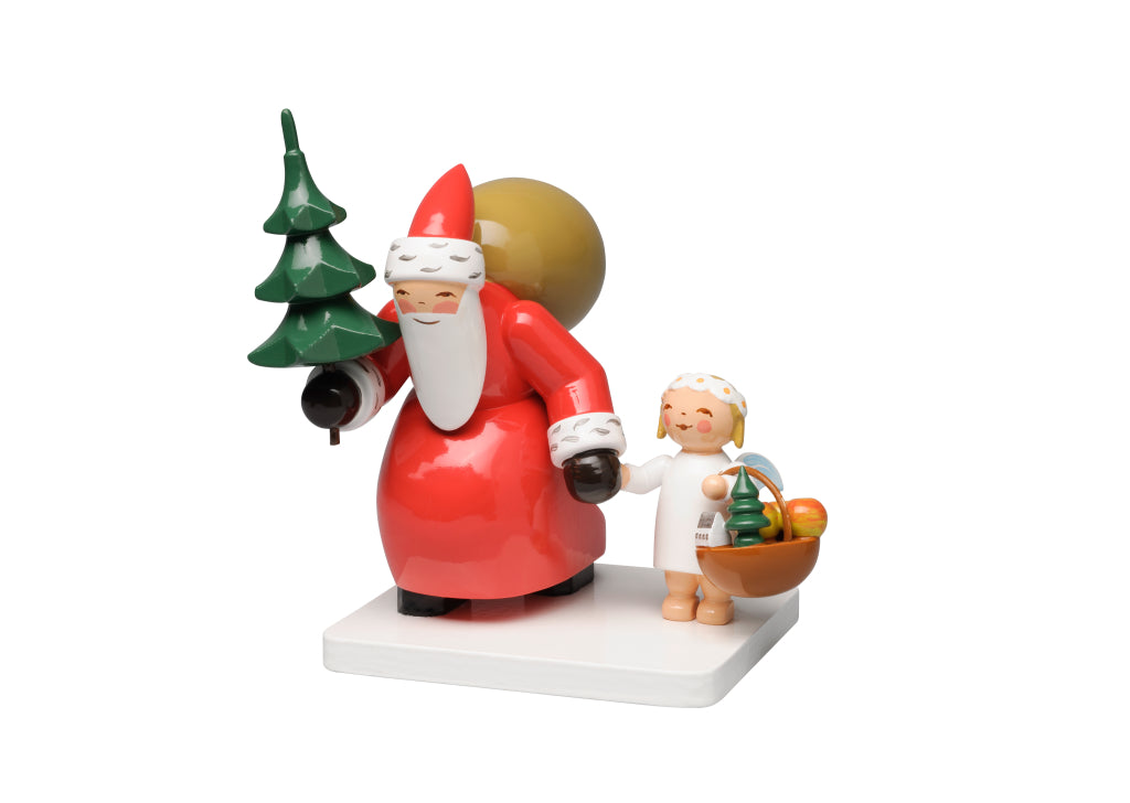 Weihnachtsmann mit Baum und Engel von Wendt & Kühn