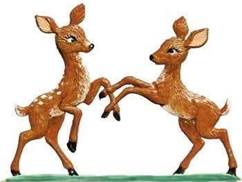 spielende Rehkitze Zinnfigur von Wilhelm Schweizer