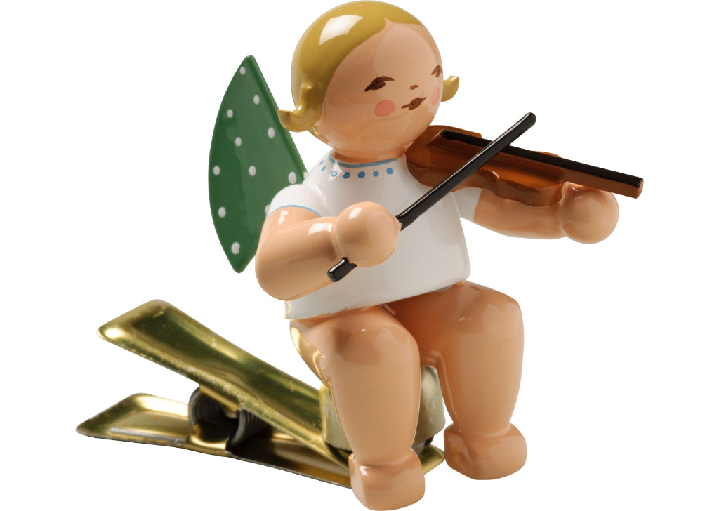 Engel mit Geige, auf Klemme von Wendt & Kühn