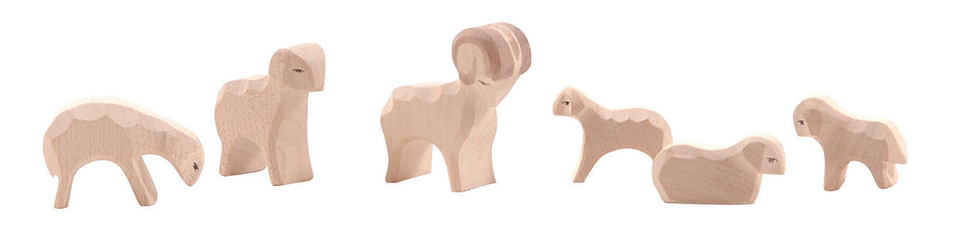 Schafgruppe mini 6-tlg. Spielfigur aus Holz von Ostheimer