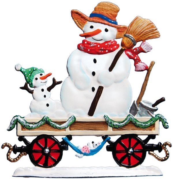 Weihnachtszug Wagen 2016 Schneemann Zinnfigur von Wilhelm Schweizer