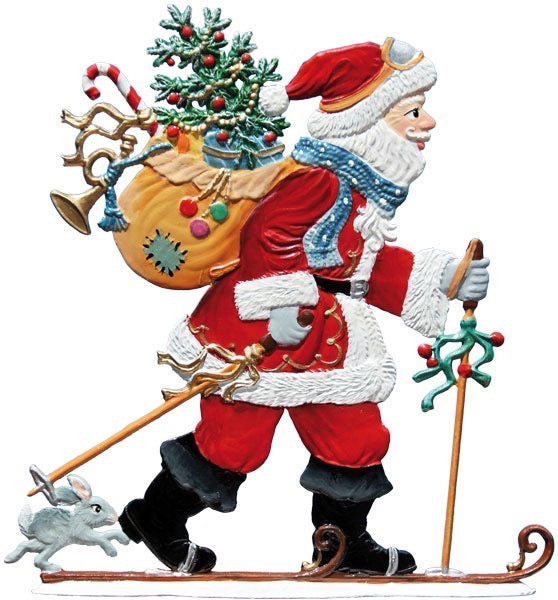 Nikolaus 2018 mit Ski Zinnfigur von Wilhelm Schweizer