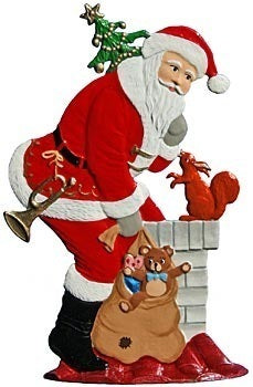 Weihnachtsmann am Kamin 1988 Zinnfigur von Wilhelm Schweizer