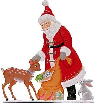 Nikolaus mit Rehlein 1989 Zinnfigur von Wilhelm Schweizer