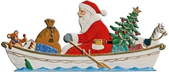 Nikolaus im Ruderboot 1990 Zinnfigur von Wilhelm Schweizer