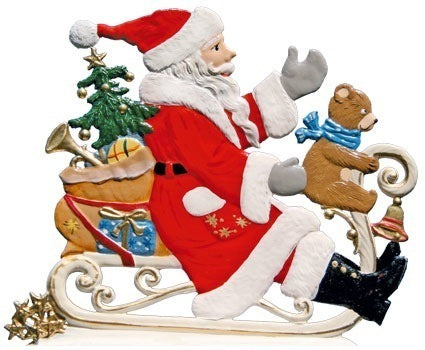 Nikolaus schlittenfahrend Zinnfigur von Wilhelm Schweizer