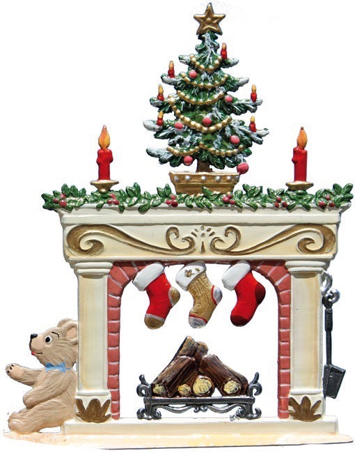 Kamin zu Weihnachten Zinnfigur von Wilhelm Schweizer