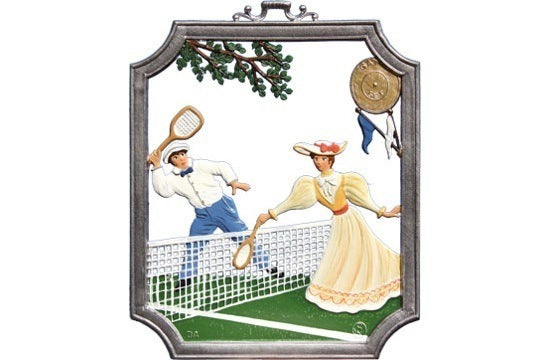 Wandbild Tennis Zinnfigur von Wilhelm Schweizer