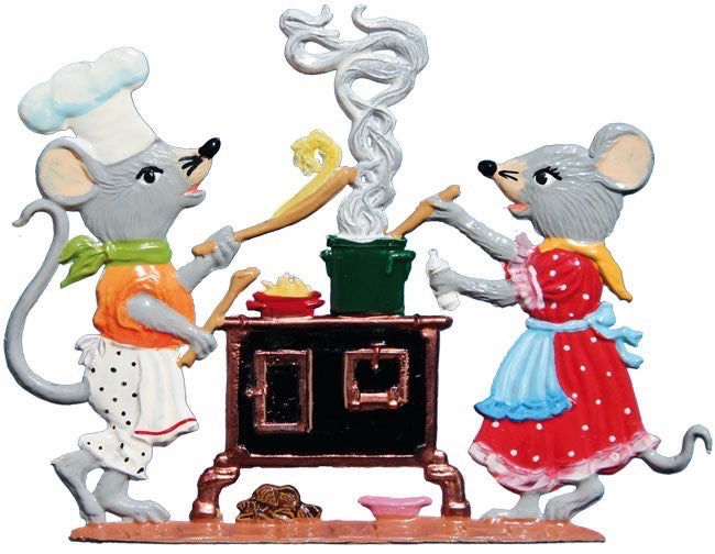 Mäuseköche Zinnfigur von Wilhelm Schweizer